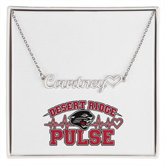 Desert Ridge Pulse Heart Name Necklace