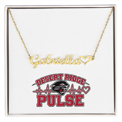 Desert Ridge Pulse Heart Name Necklace